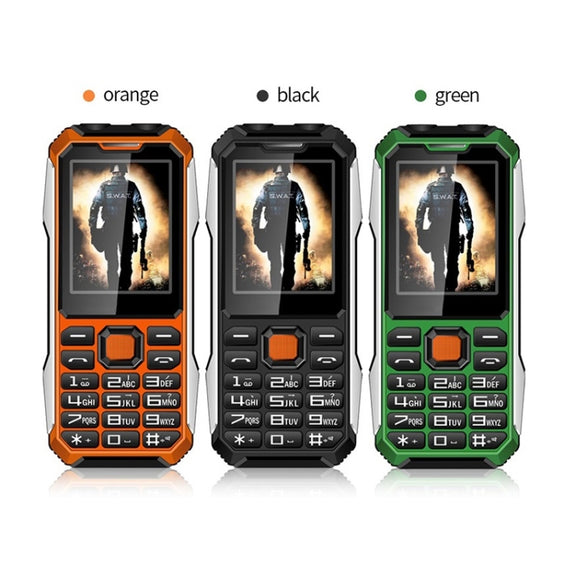 A6 4G Full Network Triple Proofing Elder Phone, Water-resistant Shockproof Dustproof, 6800mAh Battery, 2.4 inch, 21 Keys, LED Flashlight, FM, SOS, Dual SIM, Network: 4G(Orange)