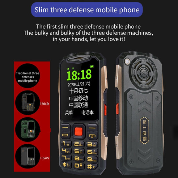 K1 Triple Proofing Elder Phone, Water-resistant Shockproof Dustproof, 4800mAh Battery, 2.4 inch, 21 Keys, Bluetooth, LED Flashlight, FM, SOS, Dual SIM, Network: 2G (Red)