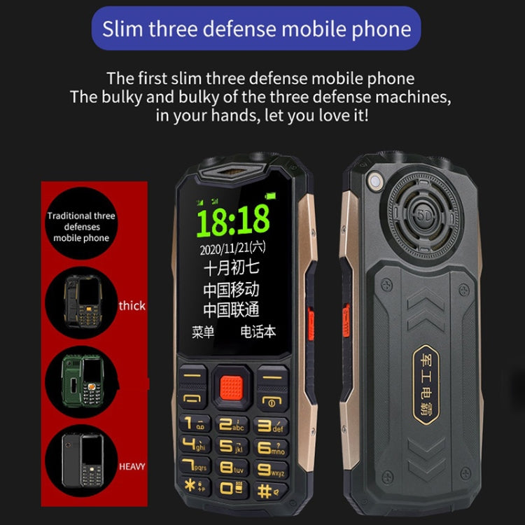 K1 Triple Proofing Elder Phone, Water-resistant Shockproof Dustproof, 4800mAh Battery, 2.4 inch, 21 Keys, Bluetooth, LED Flashlight, FM, SOS, Dual SIM, Network: 2G (Red)