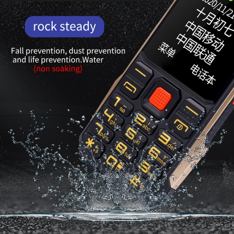 K1 Triple Proofing Elder Phone, Water-resistant Shockproof Dustproof, 4800mAh Battery, 2.4 inch, 21 Keys, Bluetooth, LED Flashlight, FM, SOS, Dual SIM, Network: 2G (Red)