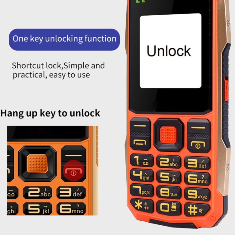 K1 Triple Proofing Elder Phone, Water-resistant Shockproof Dustproof, 4800mAh Battery, 2.4 inch, 21 Keys, Bluetooth, LED Flashlight, FM, SOS, Dual SIM, Network: 2G (Red)