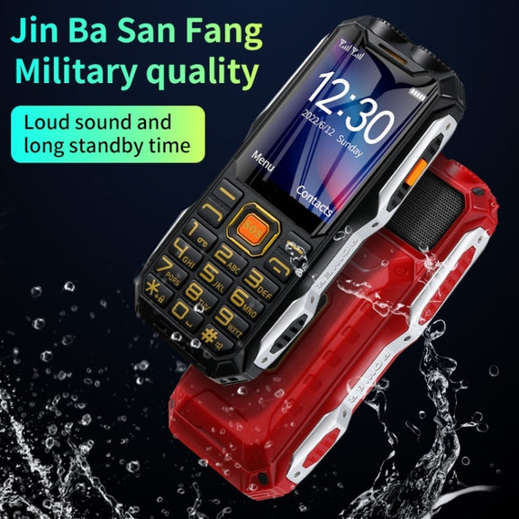 Mafam 4G Triple Proofing Elder Phone, Water-resistant Shockproof Dustproof, 16800mAh Battery, 2.4 inch, 21 Keys, Bluetooth, LED Flashlight, FM, SOS, Dual SIM, Network: 2G (Red)
