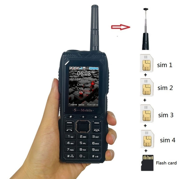 S555 Triple Proofing Elder Phone, Water-resistant Shockproof Dustproof, 2400mAh Battery, 2.2. inch, 21 Keys, LED Flashlight, FM, Quad SIM, with Antenna(Green)