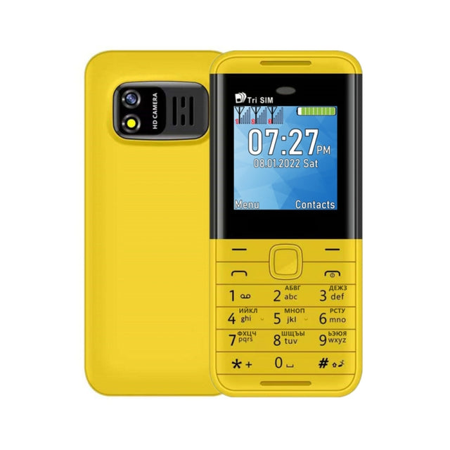 SERVO BM5310 Mini Mobile Phone, Russian Key, 1.33 inch, MTK6261D, 21 Keys, Support Bluetooth, FM, Magic Sound, Auto Call Record, GSM, Triple SIM (Yellow)