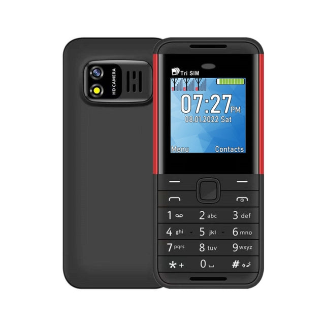 SERVO BM5310 Mini Mobile Phone, English Key, 1.33 inch, MTK6261D, 21 Keys, Support Bluetooth, FM, Magic Sound, Auto Call Record, GSM, Triple SIM (Black Red)