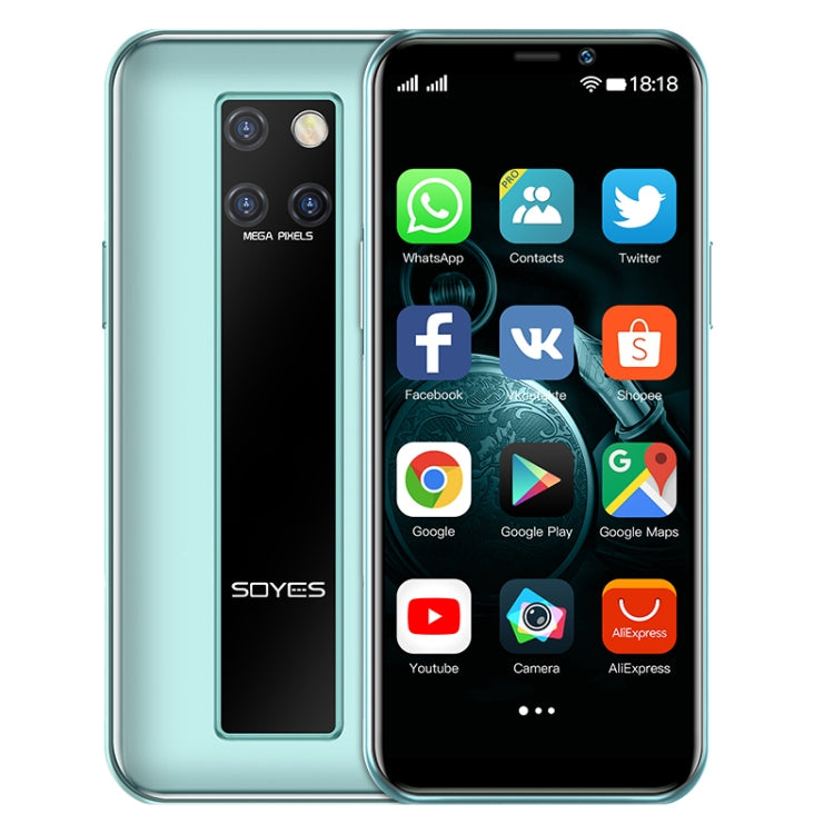 SOYES S10H, 3GB+64GB, Face Identification, 3.46 inch Android 9.0 MTK6739CW Quad Core up to 1.28GHz, Dual SIM, Bluetooth, WiFi, GPS, Network: 4G(Emerald)