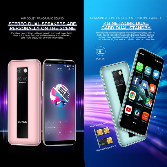 SOYES S10H, 3GB+64GB, Face Identification, 3.46 inch Android 9.0 MTK6739CW Quad Core up to 1.28GHz, Dual SIM, Bluetooth, WiFi, GPS, Network: 4G(Emerald)