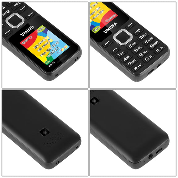 UNIWA E1801 Mobile Phone, 1.77 inch, 800mAh Battery, 21 Keys, Support Bluetooth, FM, MP3, MP4, GSM, Dual SIM(Blue)