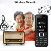 UNIWA E1801 Mobile Phone, 1.77 inch, 800mAh Battery, 21 Keys, Support Bluetooth, FM, MP3, MP4, GSM, Dual SIM(Blue)