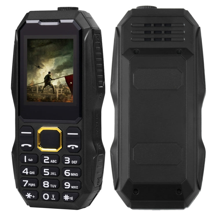 W2025 Triple Proofing Elder Phone, Water-resistant Shockproof Dustproof, 5800mAh Battery, 1.8 inch, 21 Keys, LED Flashlight, Dual SIM(Black)
