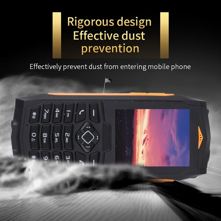 Rugtel R1C Rugged Phone, IP68 Water-resistant Dustproof Shockproof, 2.4 inch, MTK6261D, 2000mAh Battery, SOS, FM, Dual SIM(Orange)