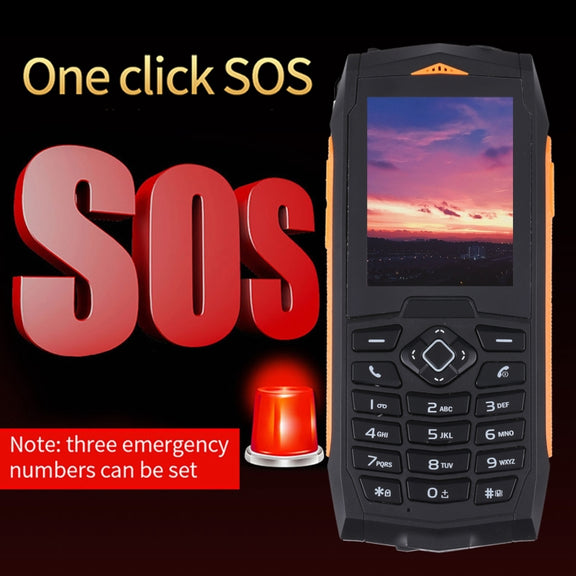 Rugtel R1C Rugged Phone, IP68 Water-resistant Dustproof Shockproof, 2.4 inch, MTK6261D, 2000mAh Battery, SOS, FM, Dual SIM(Orange)
