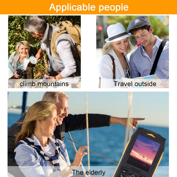 Rugtel R1C Rugged Phone, IP68 Water-resistant Dustproof Shockproof, 2.4 inch, MTK6261D, 2000mAh Battery, SOS, FM, Dual SIM(Yellow)
