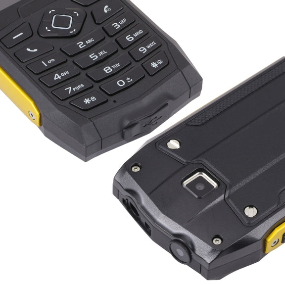 Rugtel R1D Rugged Phone, IP68 Water-resistant Dustproof Shockproof, 2.4 inch, MTK6261D, 2000mAh Battery, Loud Box Speaker, FM, Network: 2G, Dual SIM(Yellow)