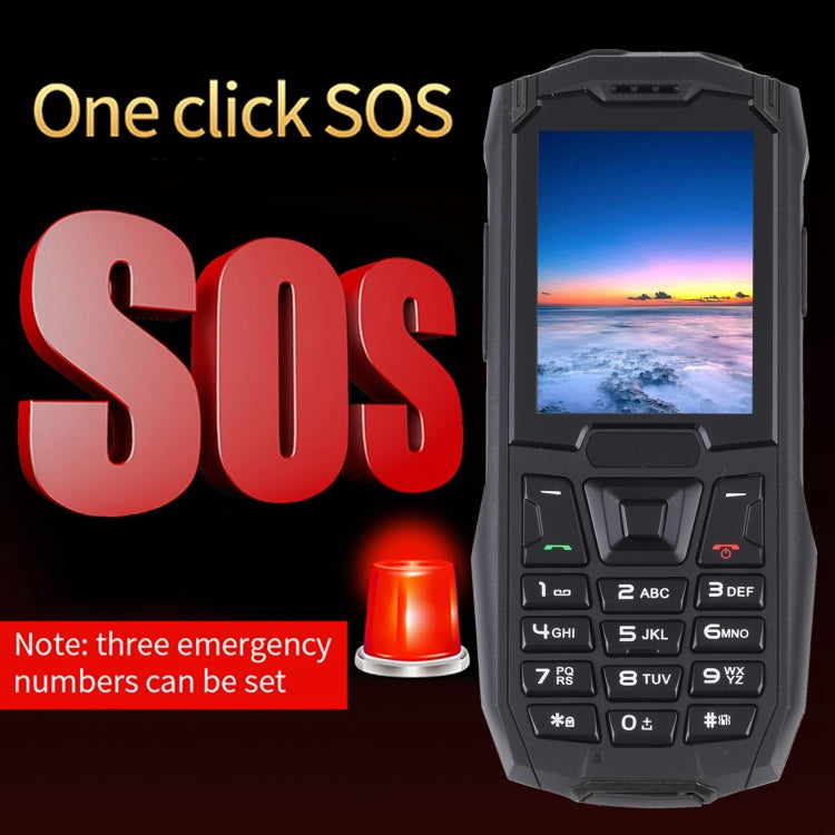 Rugtel R2C Rugged Phone, IP68 Water-resistant Dustproof Shockproof, 2.4 inch, MTK6261D, 2500mAh Battery, SOS, FM, Dual SIM(Black)