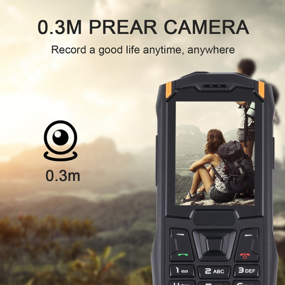 Rugtel R2C Rugged Phone, IP68 Water-resistant Dustproof Shockproof, 2.4 inch, MTK6261D, 2500mAh Battery, SOS, FM, Dual SIM (Orange)