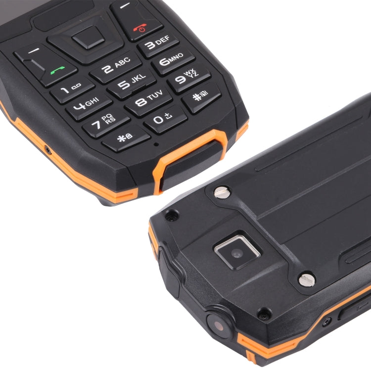Rugtel R2C Rugged Phone, IP68 Water-resistant Dustproof Shockproof, 2.4 inch, MTK6261D, 2500mAh Battery, SOS, FM, Dual SIM (Orange)