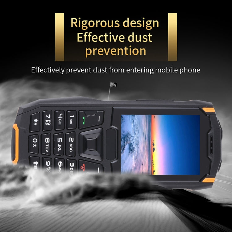 Rugtel R2C Rugged Phone, IP68 Water-resistant Dustproof Shockproof, 2.4 inch, MTK6261D, 2500mAh Battery, SOS, FM, Dual SIM (Orange)