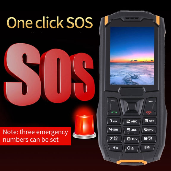 Rugtel R2C Rugged Phone, IP68 Water-resistant Dustproof Shockproof, 2.4 inch, MTK6261D, 2500mAh Battery, SOS, FM, Dual SIM (Orange)
