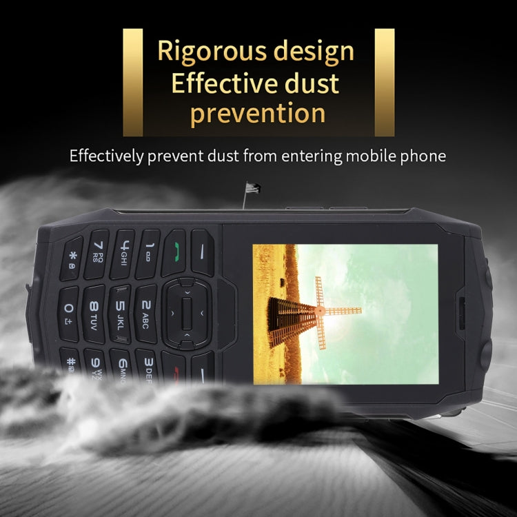 Rugtel R3C Rugged Phone, IP68 Water-resistant Dustproof Shockproof, 2.8 inch, MTK6261D, 2000mAh Battery, SOS, FM, Dual SIM(Black)
