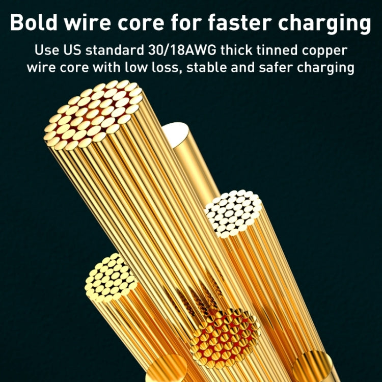 WK WDC-180 6A Pioneer Series USB to 8 Pin Transparent Fast Charge Data Cable, Length: 1m(Green)