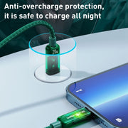 WK WDC-180 6A Pioneer Series USB to 8 Pin Transparent Fast Charge Data Cable, Length: 1m(Green)