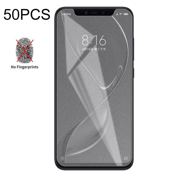 50 PCS Non-Full Matte Frosted Tempered Glass Film for Xiaomi Mi 8 Explorer, No Retail Package