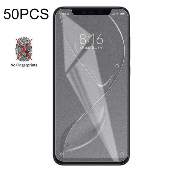 50 PCS Non-Full Matte Frosted Tempered Glass Film for Xiaomi Mi 8 Explorer, No Retail Package