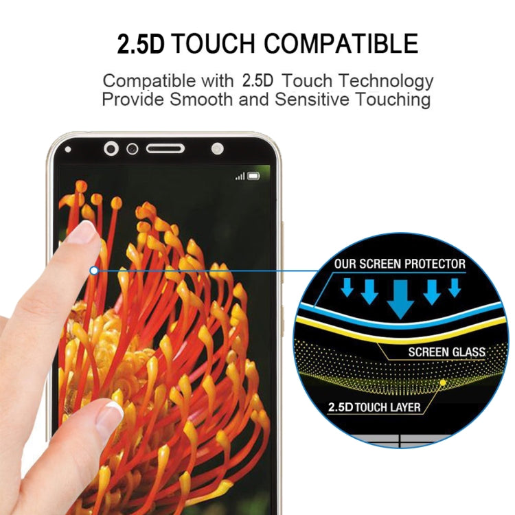0.26mm 9H 2.5D Anti-scratch Silk-screen Tempered Glass Full Screen Film for Huawei Y6 (2018) (Black)