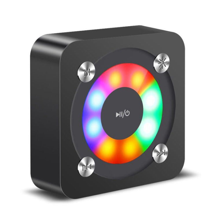 A9 Portable Bluetooth Stereo Speaker with Built-in MIC & Light, Support Hands-free Calls & TF Card & AUX IN, Bluetooth Distance: 10m(Black)