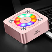 A9 Portable Bluetooth Stereo Speaker with Built-in MIC & Light, Support Hands-free Calls & TF Card & AUX IN, Bluetooth Distance: 10m(Rose Gold)