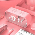 AEC BT501 Bluetooth 5.0 Mini Speaker with LED & Alarm Clock & Clock & Mirror, Support 32G TF Card(Pink) - Mini Speaker by AEC | Online Shopping South Africa | PMC TechLife | Buy Now Pay Later Mobicred