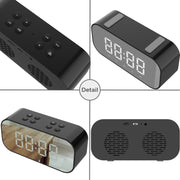 AEC BT501 Bluetooth 5.0 Mini Speaker with LED & Alarm Clock & Clock & Mirror, Support 32G TF Card(Blue)