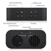 AEC BT501 Bluetooth 5.0 Mini Speaker with LED & Alarm Clock & Clock & Mirror, Support 32G TF Card(Red)