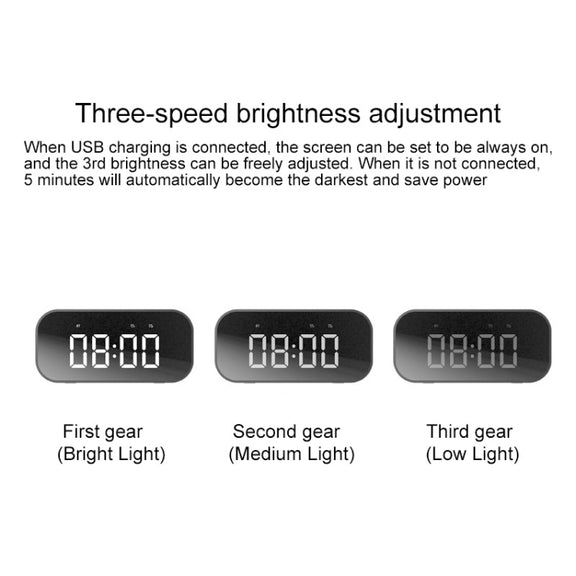 AEC BT501 Bluetooth 5.0 Mini Speaker with LED & Alarm Clock & Clock & Mirror, Support 32G TF Card(Red)