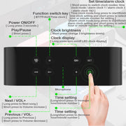 AEC BT501 Bluetooth 5.0 Mini Speaker with LED & Alarm Clock & Clock & Mirror, Support 32G TF Card(Red)