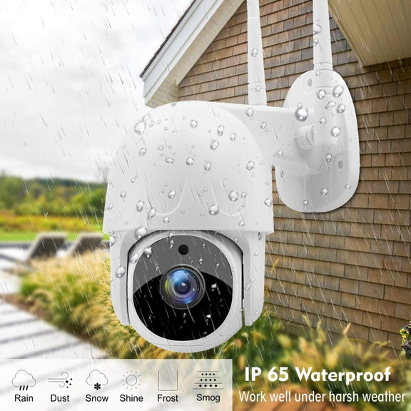 Tuya QX45 1080P Full HD IP65 Water-resistant 2.4G Wireless IP Camera, Support Amazon Alexa & Google Home & Motion Detection & Two-way Audio & Night Vision & TF Card, EU Plug