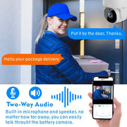 Tuya QX45 1080P Full HD IP65 Water-resistant 2.4G Wireless IP Camera, Support Amazon Alexa & Google Home & Motion Detection & Two-way Audio & Night Vision & TF Card, US Plug