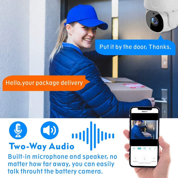 Tuya QX45 1080P Full HD IP65 Water-resistant 2.4G Wireless IP Camera, Support Amazon Alexa & Google Home & Motion Detection & Two-way Audio & Night Vision & TF Card, US Plug