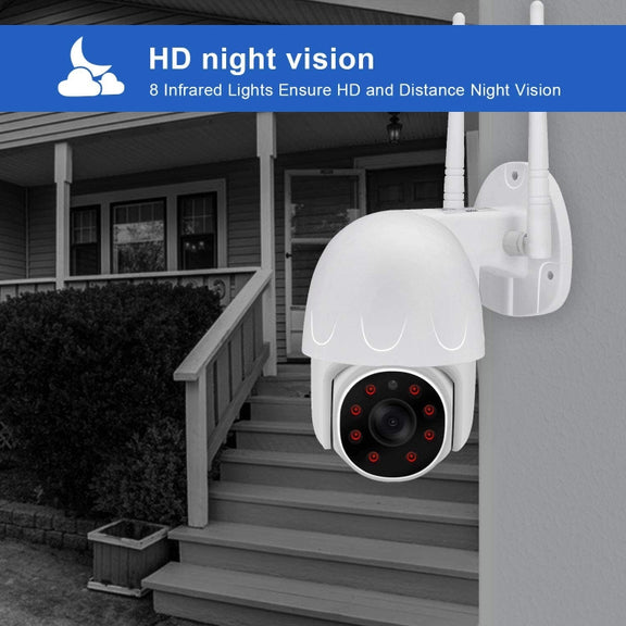 Tuya QX45 1080P Full HD IP65 Water-resistant 2.4G Wireless IP Camera, Support Amazon Alexa & Google Home & Motion Detection & Two-way Audio & Night Vision & TF Card, EU Plug