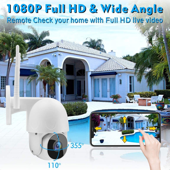 Tuya QX45 1080P Full HD IP65 Water-resistant 2.4G Wireless IP Camera, Support Amazon Alexa & Google Home & Motion Detection & Two-way Audio & Night Vision & TF Card, AU Plug