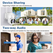 Tuya QX56 3.0 Million Pixels IP66 Water-resistant 2.4G Wireless IP Camera, Support Amazon Alexa & Google Home & Motion Detection & Two-way Audio & Full Color Night Vision & TF Card, EU Plug