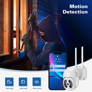 Tuya QX56 3.0 Million Pixels IP66 Water-resistant 2.4G Wireless IP Camera, Support Amazon Alexa & Google Home & Motion Detection & Two-way Audio & Full Color Night Vision & TF Card, EU Plug