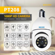 ESCAM PT208 1080P HD Light Bulb WiFi Camera, Support Motion Detection, Two-way Audio, Night Vision, TF Card
