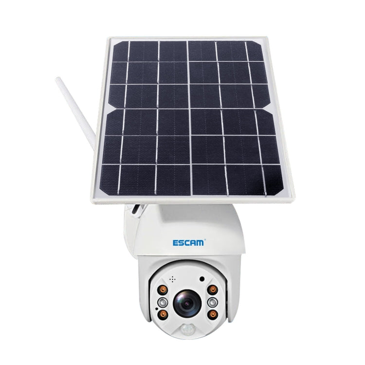 ESCAM QF280 HD 1080P IP66 Water-resistant WiFi Solar Panel PT IP Camera without Battery, Support Night Vision / Motion Detection / TF Card / Two Way Audio (White)