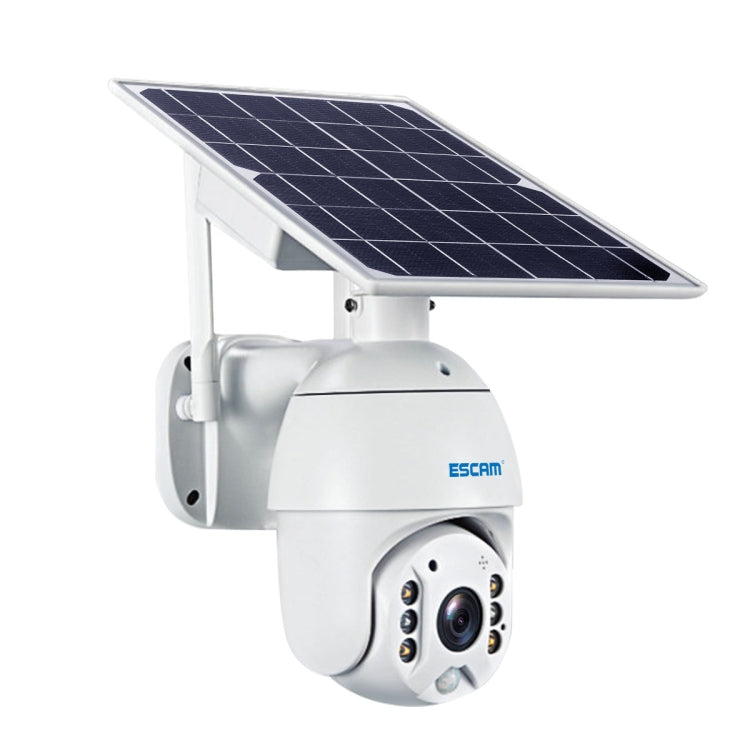 ESCAM QF280 HD 1080P IP66 Water-resistant WiFi Solar Panel PT IP Camera without Battery, Support Night Vision / Motion Detection / TF Card / Two Way Audio (White)