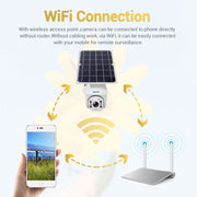 ESCAM QF280 HD 1080P IP66 Water-resistant WiFi Solar Panel PT IP Camera without Battery, Support Night Vision / Motion Detection / TF Card / Two Way Audio (White)