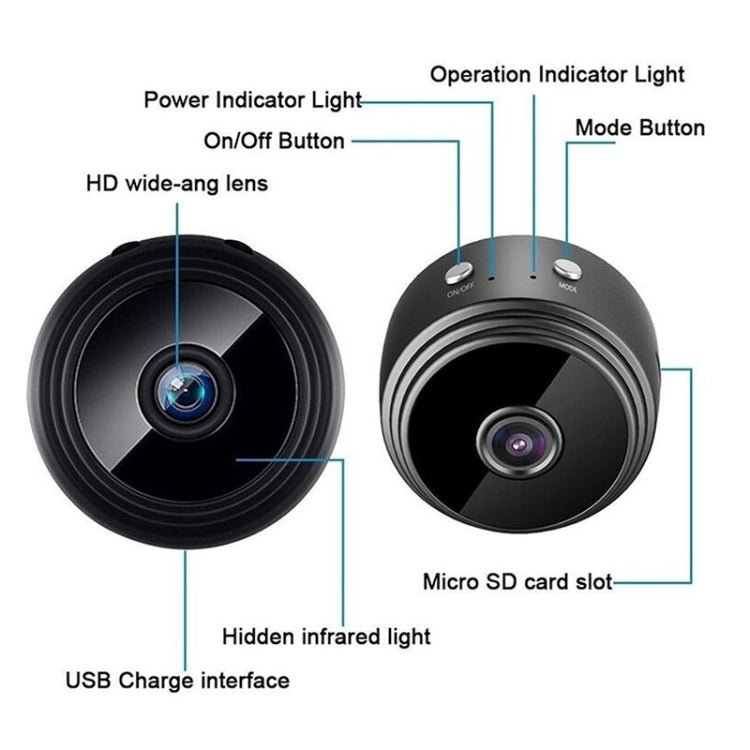 A9+ 1080P WiFi Remote Wireless Camera, Support Night Vision & Motion Detection & TF Card, Broadcom Bluetooth Solution(Black)