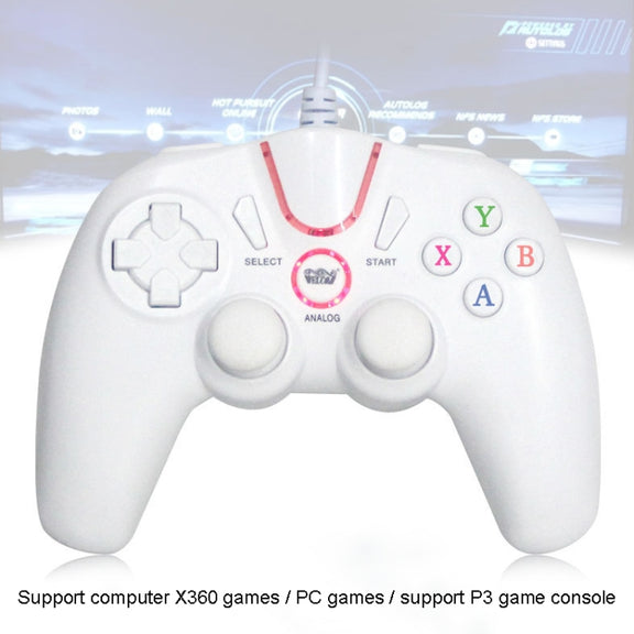 Wired Game Controller Gamepad Handle for PS3 / Compute(Black)