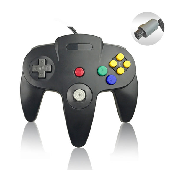 For Nintendo N64 Wired Game Controller Gamepad(Black)